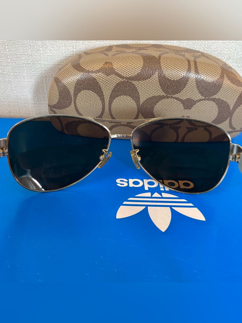 COACH HC7003 Kristina Aviator Sunglasses With Case Brown Tortoise Y2K - Picture 2 of 9